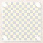 Yellow and black checkerboard pattern ガラスコースター (裏面)