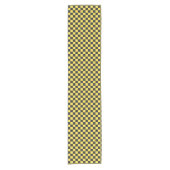 Yellow and black checkerboard pattern ショートテーブルランナー (正面)