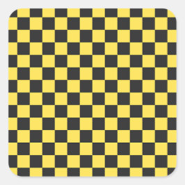 Yellow and black checkerboard pattern スクエアシール