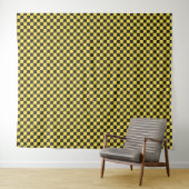 Yellow and black checkerboard pattern タペストリー (インサイチュ(横))