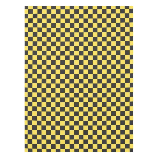 Yellow and black checkerboard pattern テーブルクロス (正面)