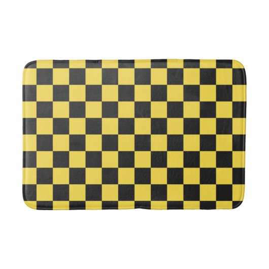Yellow and black checkerboard pattern バスマット (正面)