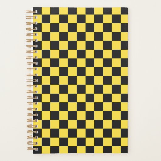 Yellow and black checkerboard pattern プランナー手帳 (正面)