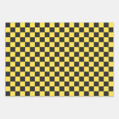 Yellow and black checkerboard pattern ラッピングペーパーシート (正面2)