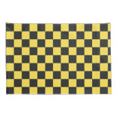 Yellow and black checkerboard pattern 枕カバー (裏面-右)