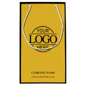 Yellow and Black Corporate Company Business Logo スモールペーパーバッグ (裏面)
