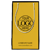 Yellow and Black Corporate Company Business Logo スモールペーパーバッグ (正面)