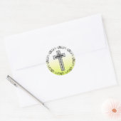 Yellow and Black Cross Religious Stickers ラウンドシール (封筒)