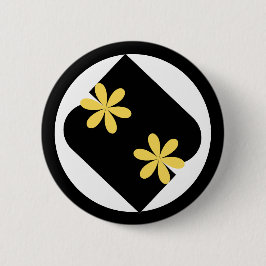 Yellow and Black Daisy Flower Round Button 缶バッジ