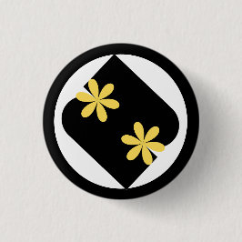 Yellow and Black Daisy Flower round Button 缶バッジ