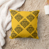 Yellow and Black Decorative Sofa Pillow クッション (ブランケット)