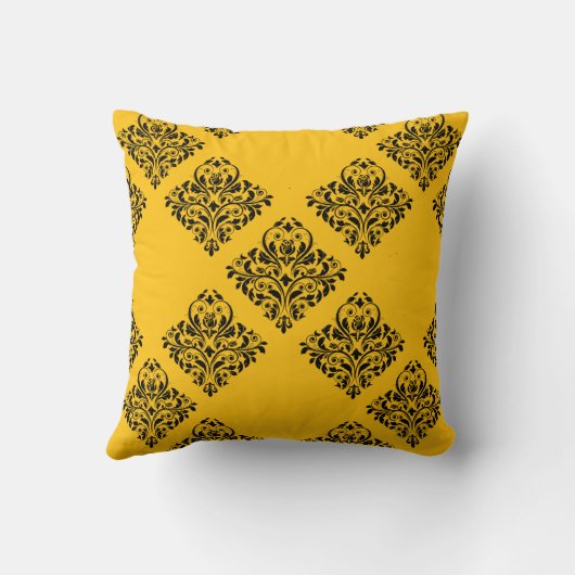 Yellow and Black Decorative Sofa Pillow クッション (裏面)