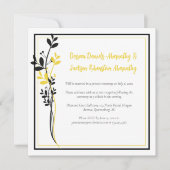 Yellow and Black Floral Reception Only | 招待状 (正面)