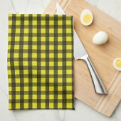 Yellow and Black Guingham キッチンタオル (四つ折り)