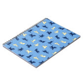 Yellow and Black Lab Puppies Blue Plain Notebook ノートブック (左側)