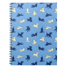 Yellow and Black Lab Puppies Blue Plain Notebook ノートブック
