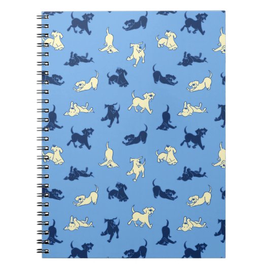 Yellow and Black Lab Puppies Blue Plain Notebook ノートブック (正面)
