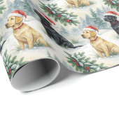 Yellow and Black Labrador Christmas Wrapping Paper ラッピングペーパー (ロールコーナー)