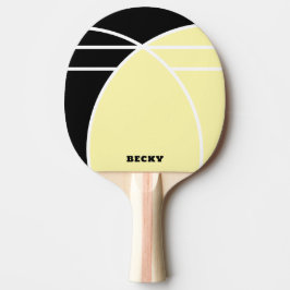 Yellow and Black Personalized Ping Pong Paddle 卓球ラケット