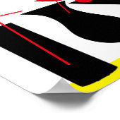 Yellow and Black Relax Sign for Kitchen ポスター (角)