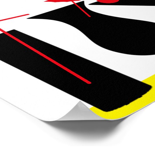 Yellow and Black Relax Sign for Kitchen ポスター (角)