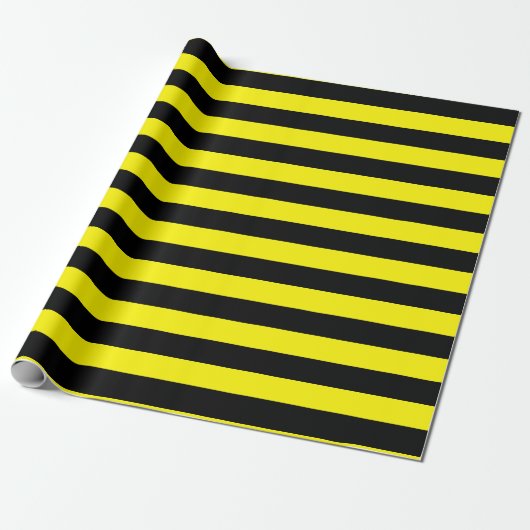 Yellow and Black Stripes ラッピングペーパー (アンロールド)