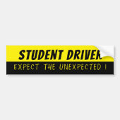 Yellow and Black Student Driver Bumper Sticker バンパーステッカー (正面)