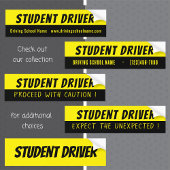 Yellow and Black Student Driver Bumper Sticker バンパーステッカー