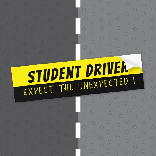 Yellow and Black Student Driver Bumper Sticker バンパーステッカー