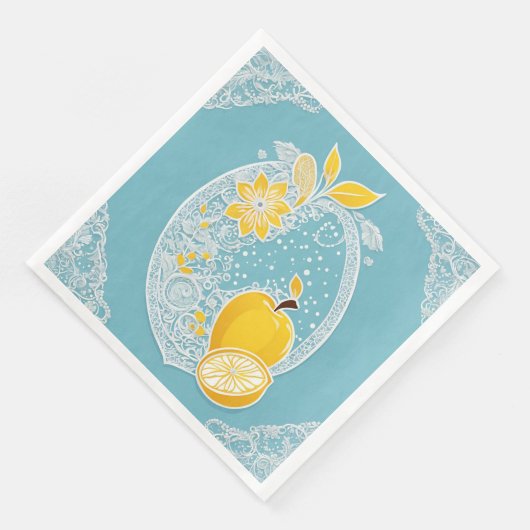 Yellow and blue fruit patterns AI art  (コーナー)
