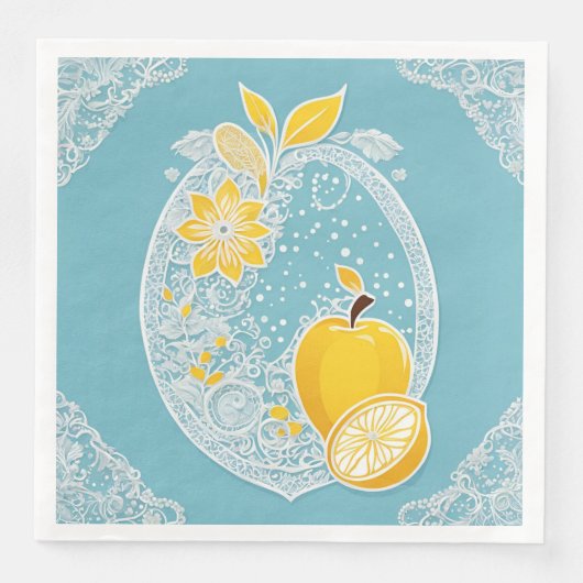 Yellow and blue fruit patterns AI art (正面)
