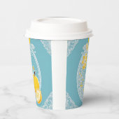 Yellow and blue fruit patterns AI art 紙コップ (左)