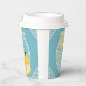 Yellow and blue fruit patterns AI art  紙コップ (右)