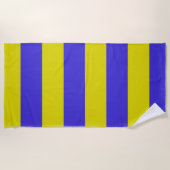 Yellow and Blue Striped ビーチタオル (正面)