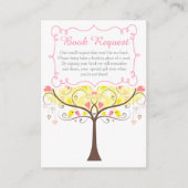 Yellow and Coral Floral Baby Shower Book Request エンクロージャーカード (正面)