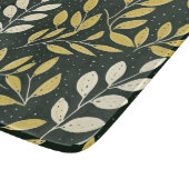 Yellow and Cream Leafy Branches Pattern  カッティングボード (角)
