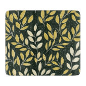 Yellow and Cream Leafy Branches Pattern  カッティングボード (正面)