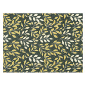 Yellow and Cream Leafy Branches Pattern  テーブルクロス (正面(横))