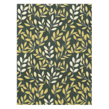Yellow and Cream Leafy Branches Pattern 