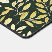 Yellow and Cream Leafy Branches Pattern  デスクマット (コーナー)