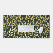 Yellow and Cream Leafy Branches Pattern  デスクマット (キーボード&マウス)