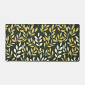 Yellow and Cream Leafy Branches Pattern  デスクマット (正面)