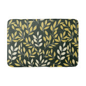 Yellow and Cream Leafy Branches Pattern  バスマット (正面)