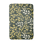 Yellow and Cream Leafy Branches Pattern  バスマット (正面縦)