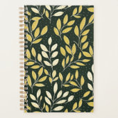 Yellow and Cream Leafy Branches Pattern  プランナー手帳 (正面)