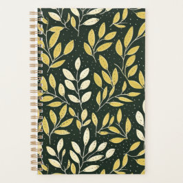 Yellow and Cream Leafy Branches Pattern  プランナー手帳