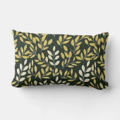 Yellow and Cream Leafy Branches Pattern  ランバークッション (裏面)