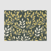 Yellow and Cream Leafy Branches Pattern  薄葉紙 (正面)