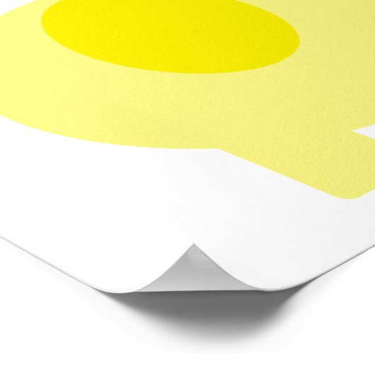 Yellow and Gray Elephant and Bird Nursery ポスター (角)