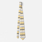 Yellow and Gray Horizontal Stripes Neck Tie ネクタイ (裏面)